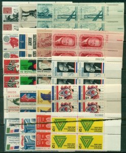 20 DIFFERENT SPECIFIC 5-CENT PLATE BLOCKS, MINT, OG, NH, READ, GREAT PRICE! (25)