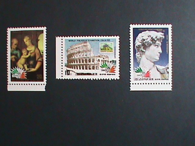​KOREA STAMP:1985- SC#2522-4 INTERNATIONAL STAMP SHOW- ROME-MNH RARE SET