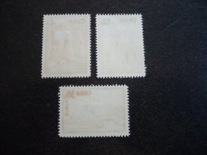 Stamps - Cuba - Scott# 583,C173-C174- Mint Hinged Set of 3 Stamps