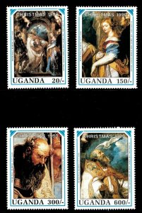 Uganda 1990 - RUBENS CHRISTMAS 1990 - Set of 4 (Scott #845-48) - MNH