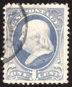 1881, US 1c, Franklin, Used, Sc 206