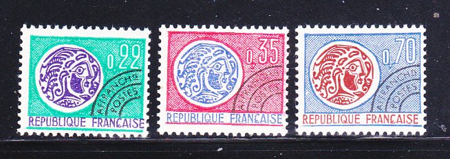 France 1240-1242 Set MNH Coins On Stamps