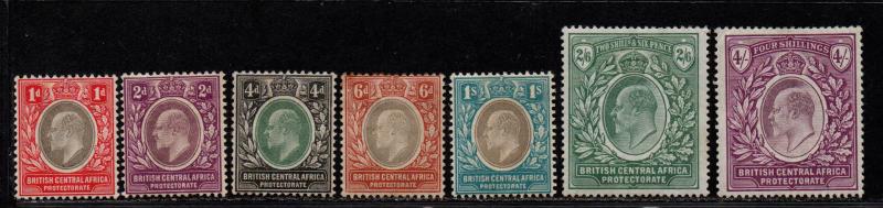 $British Cent. Africa Sc#60-66 M/H/F-VF, part set, Cv. $211.25