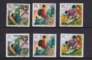 Bhutan #134-139 cancelled 1971 scouting