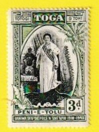 TONGA SCOTT#84 1944 3d QUEEN SALOTE - MH