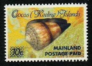Cocos Islands Stamp 229  - Sea shell surcharged