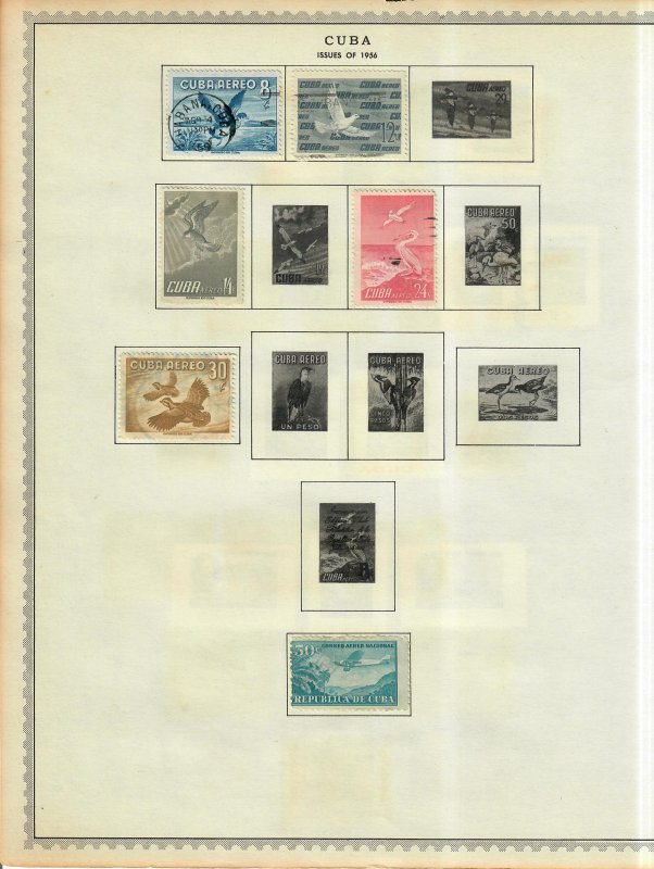 Cuba Stamp Collection On Album Pages Mixed Condition Lot