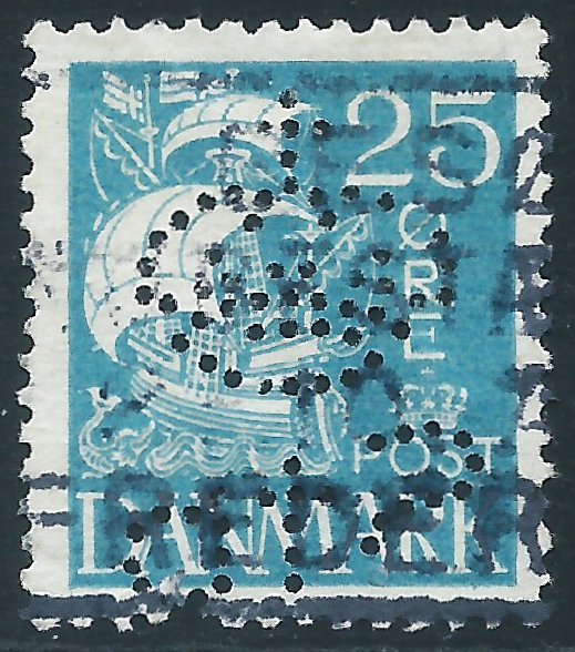 Denmark, Sc #194, 25o Used (perfin)