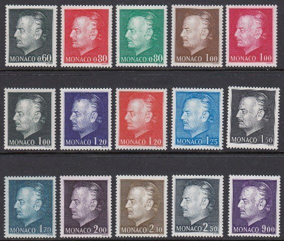 Monaco 933-47 Prince Rainier III mnh