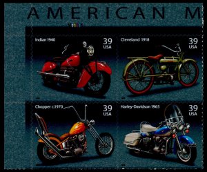 USA 4088a TL Block MNH Motorcycles