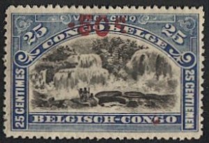 BELGIAN CONGO 1922  Sc 78  50c on 25c Mint LH  VF - Inkissi Falls