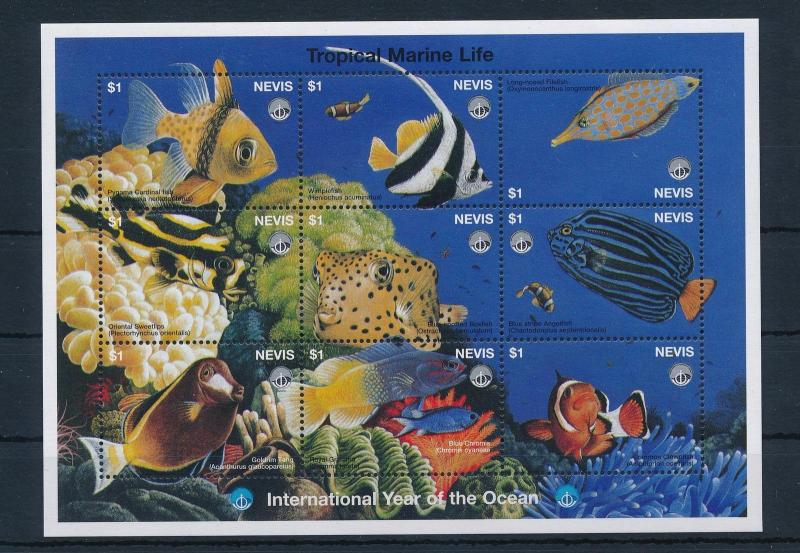 [35011] Nevis 1998 Marine Life Unesco Fish MNH Sheet