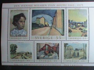 SWEDEN STAMP-1969 SC#821 PAINTING BY IVAN AGUELI MNH-SHEET VERY FINE