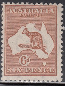 1932 AUSTRALIA Roo 6d CHESTNUT (SG#132) MH VF