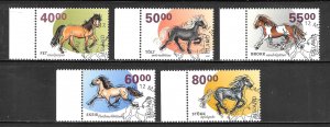 Iceland Scott 939-43 UNHOG(CTO) - 2001 Horses FDOI Cancels - SCV $8.75