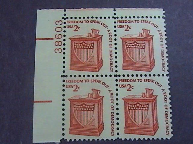 U.S.# 1582-MINT/NEVER HINGED---UL- PLATE # BLOCK 4-AMERICANA SERIES-1977(#b)