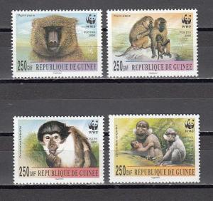 Guinea, 2000 issue. Monkeys on World Wildlife Fund issue. ^