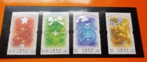 *FREE SHIP Hong Kong Merry Christmas 2002 (p. pack) MNH *glitter Foil *unusual