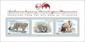 TADZHIKISTAN - 2020 - Predators of Red Book of Tadzhikistan - Perf 3v Sheet -MNH