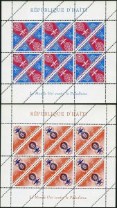 Haiti 486-488,C188-C190 sheets,MNH.Mi 697-702 klb.WHO drive against Malaria,1962 