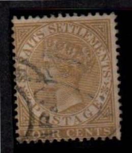 Straits Settlements Stanley Gibbons 64b Used - Olive Bistre (CV 275 Pounds)