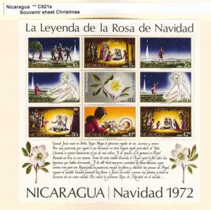 Nicaragua Scott C821a MNH** Christmas 1972 sheet