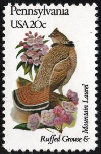 SC#1990 20¢ State Birds & Flowers: Pennsylvania (1982) MNH