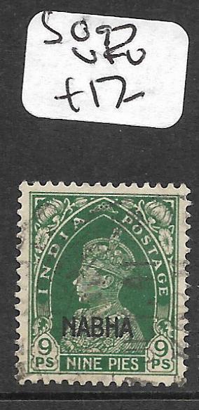 INDIA NABHA (P0411B) KGVI 9P  SG 97  VFU