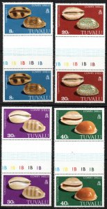 Tuvalu Sc #129-132 MNH Gutter pairs