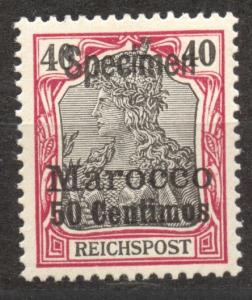 Morocco 1900, German Offices, SPECIMEN, 50 Ct. Germania, MNH