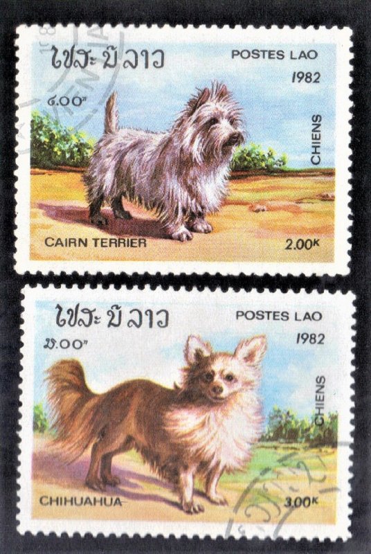 LAOS SCOTT #408, 409  CTO  2k, 3k 1982