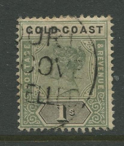 Gold Coast - Scott  32 - QV Definitive Issue - 1898 - FU - Single 1/- Stamp