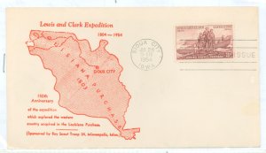 US 1063 1954 3c Lewis and Clark Expedition FDC