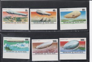 Burkina Faso # 395-397, C234-236, C237, Zeppelin 75th IMPERF., Mint NH,