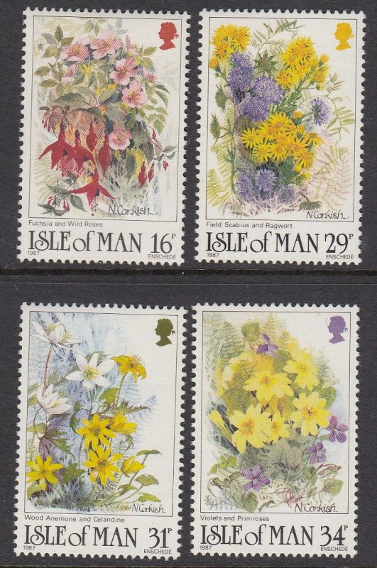 Isle of Man 340-3 Wildflowers mnh