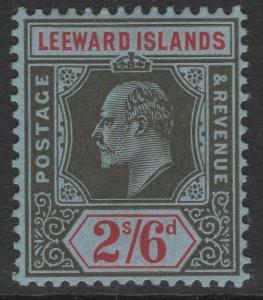 LEEWARD ISLANDS SG44 1911 2/6 BLACK & RED/BLUE MTD MINT