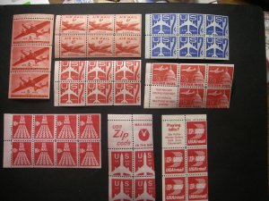 Airmail Booklet Pane collection, 8 different MNH Beauties, CV $41