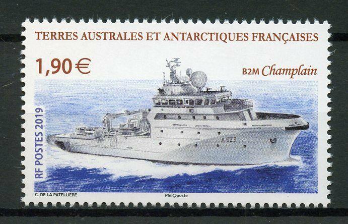 FSAT TAAF 2019 MNH B2M Champlain French Navy 1v Set Ships Boats Stamps