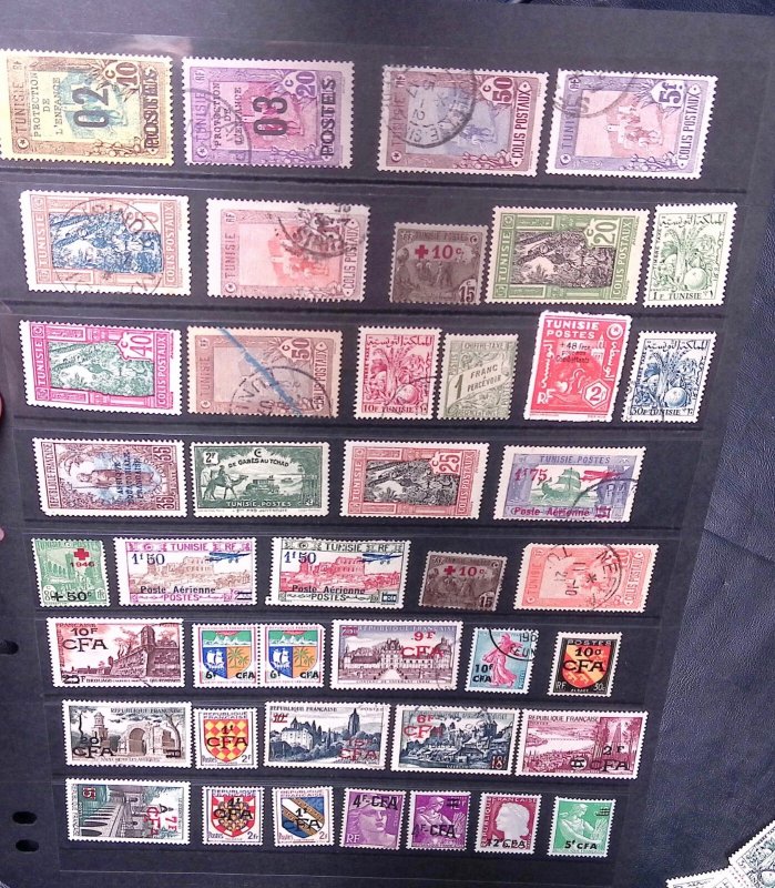 FRENCH COLONIES MINT AND USED GROUP 70+ STAMPS N994