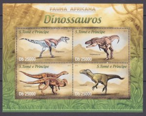 2013 Sao Tome and Principe 5081-5084KL Dinosaurs 10,00 €