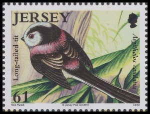 Jersey 1499 Woodland Birds Long-tailed Tit 61c single MNH 2010