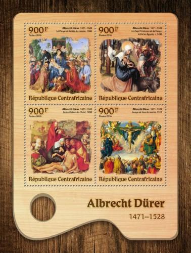 C A R - 2016 - Art, Albrecht Durer - Perf 4v Sheet - M N H