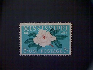 Stamps, United States, Scott #1337, used(o), 1967, Mississippi Statehood, 5¢