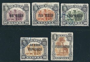 Nyassa 5 Different 39//50 MH/Used  F/VF 1903-10 SCV $11.70