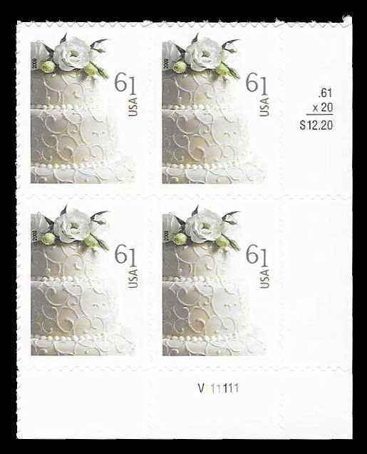 PCBstamps US #4398 PB $2.44(4x61c)Wedding Cake, MNH, (PB-4a)
