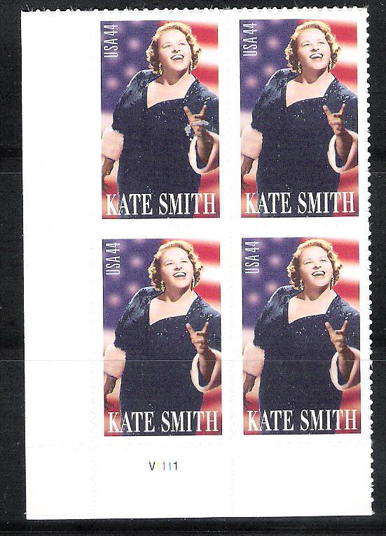 MNH Plate Block Kate Smith @ face sc 4463