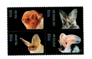 3661-64, AMERICAN BATS Block (CORRECT ORDER with Clear Perf's) MNH