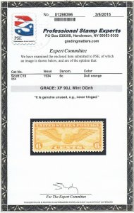 C19 Jumbo PSE cert. graded 90J OG never hinged nice color WOW  ! see pic !