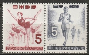 Japan 1955 Sc 615a pair MH*