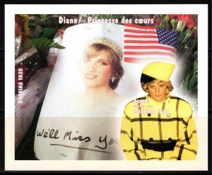 Burkina Faso 1997 Sc#1090U/DIANA PRINCESS OF HEARTS We'll Miss You MISSI...